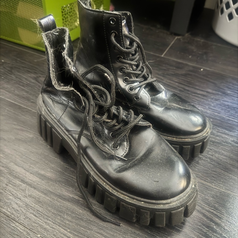 Black Chunky Combat Boots